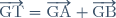 \overrightarrow{\text{GT}} =\overrightarrow{\text{GA}} + \overrightarrow{\text{GB}}